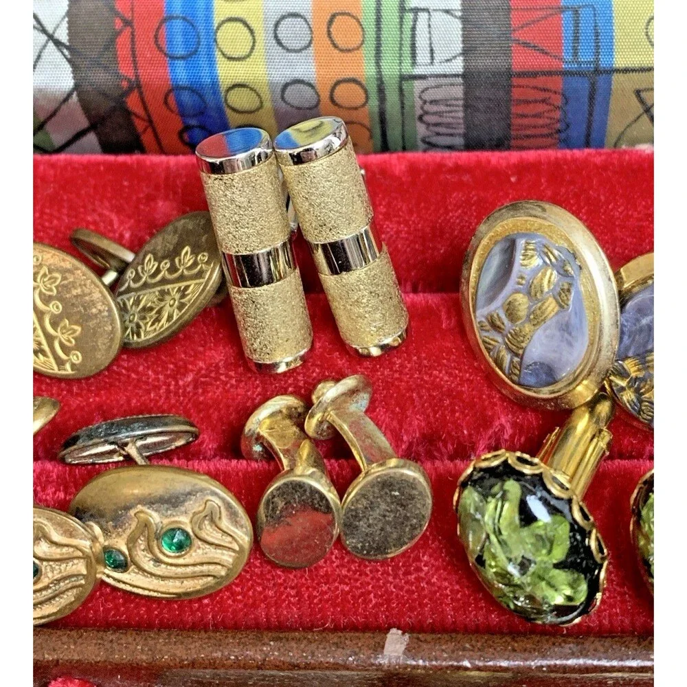 Vintage Mens Accessories Lot 18 PCs Cufflinks Tie Clips Hickok, Anson, Shields